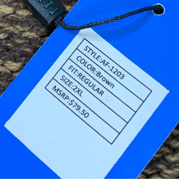 Men’s Gioberti EST 1999 Brown Knit Zippered Sweater NWT Size 2XL - Picture 11 of 11